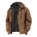 Jamie | Men's Hooded Full Zip Jacket, Lined Casual Jacket | My Sweet Wardrobe | Brown