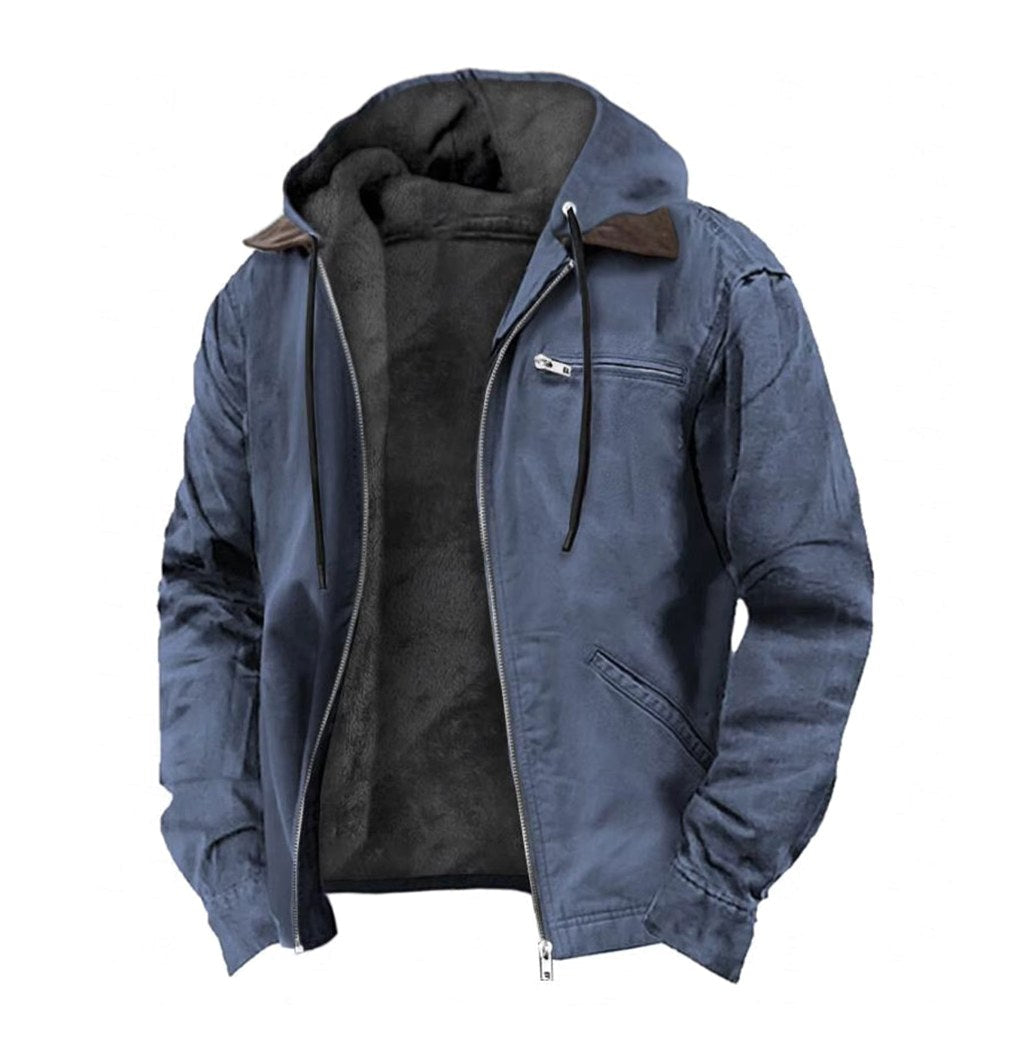 Jamie | Men's Hooded Full Zip Jacket, Lined Casual Jacket | My Sweet Wardrobe | Gray