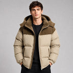 Jared | Men's Oversized Padded Puffer Jacket, Hooded Winter Coat | My Sweet Wardrobe | Sky Blue