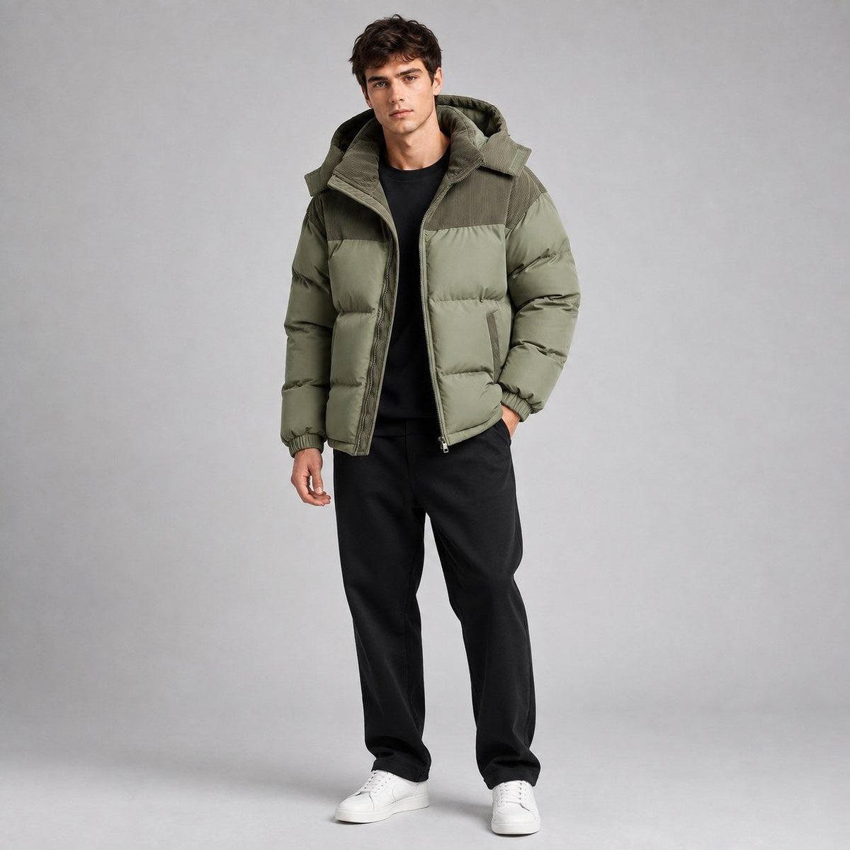 Jared | Men's Oversized Padded Puffer Jacket, Hooded Winter Coat | My Sweet Wardrobe