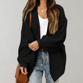 Johanna | Women's Oversized Open-Front Cardigan, Relaxed Layering Cardigan | My Sweet Wardrobe | Black