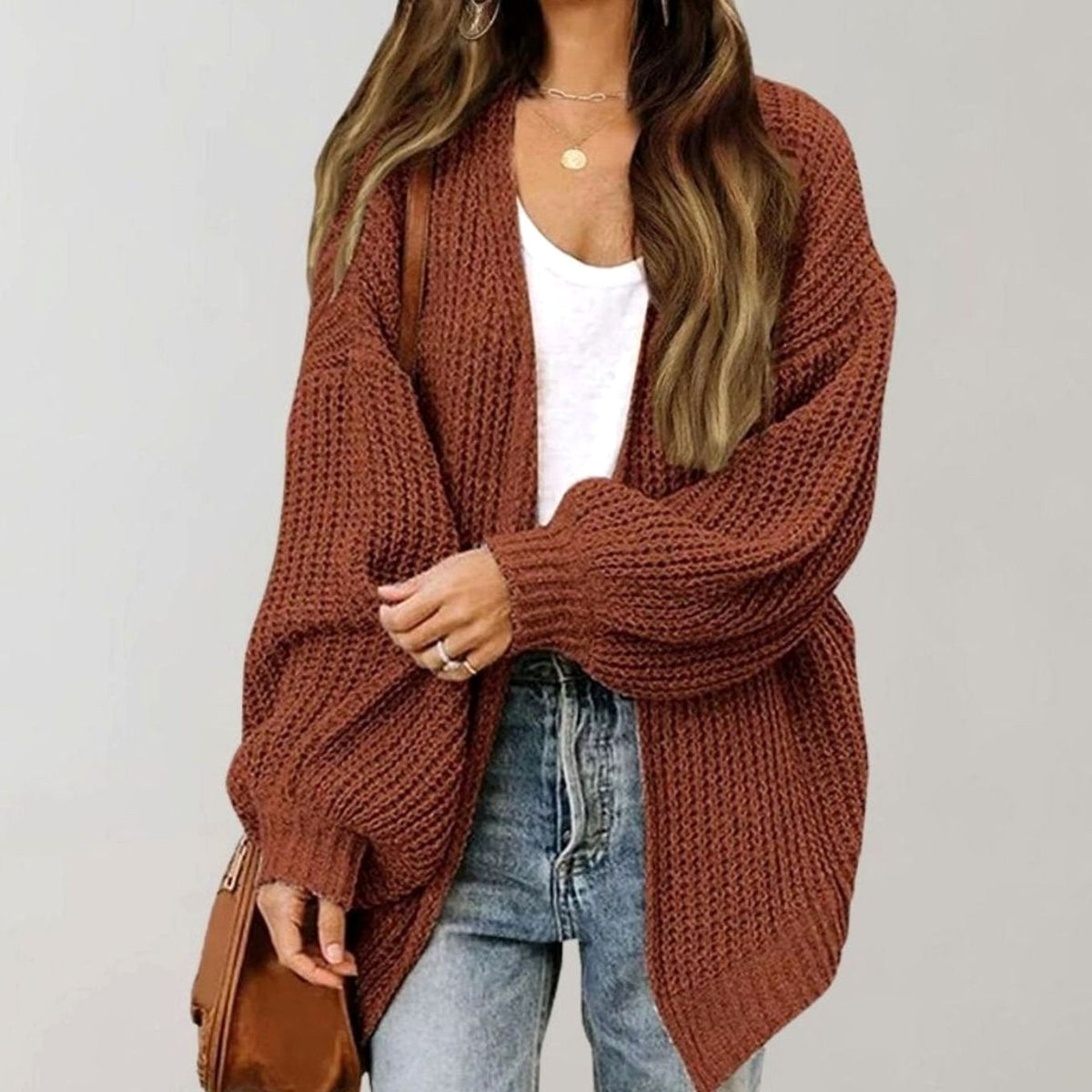 Johanna | Women's Oversized Open-Front Cardigan, Relaxed Layering Cardigan | My Sweet Wardrobe | Black
