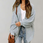 Johanna | Women's Oversized Open-Front Cardigan, Relaxed Layering Cardigan | My Sweet Wardrobe | Black