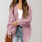 Johanna | Women's Oversized Open-Front Cardigan, Relaxed Layering Cardigan | My Sweet Wardrobe | Black