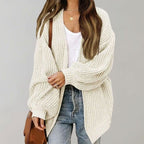 Johanna | Women's Oversized Open-Front Cardigan, Relaxed Layering Cardigan | My Sweet Wardrobe | Black