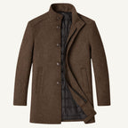 Jordan | Men's Wool Overcoat, Classic Wool Coat | Dressific | Brown