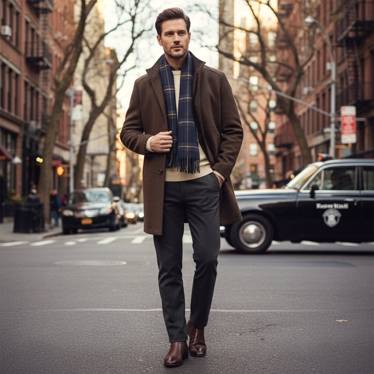 Jordan | Men's Wool Overcoat, Classic Wool Coat | Dressific