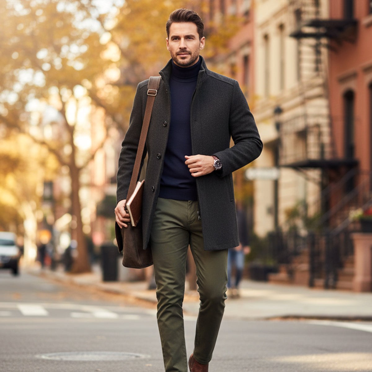 Jordan | Men's Wool Overcoat, Classic Wool Coat | Dressific