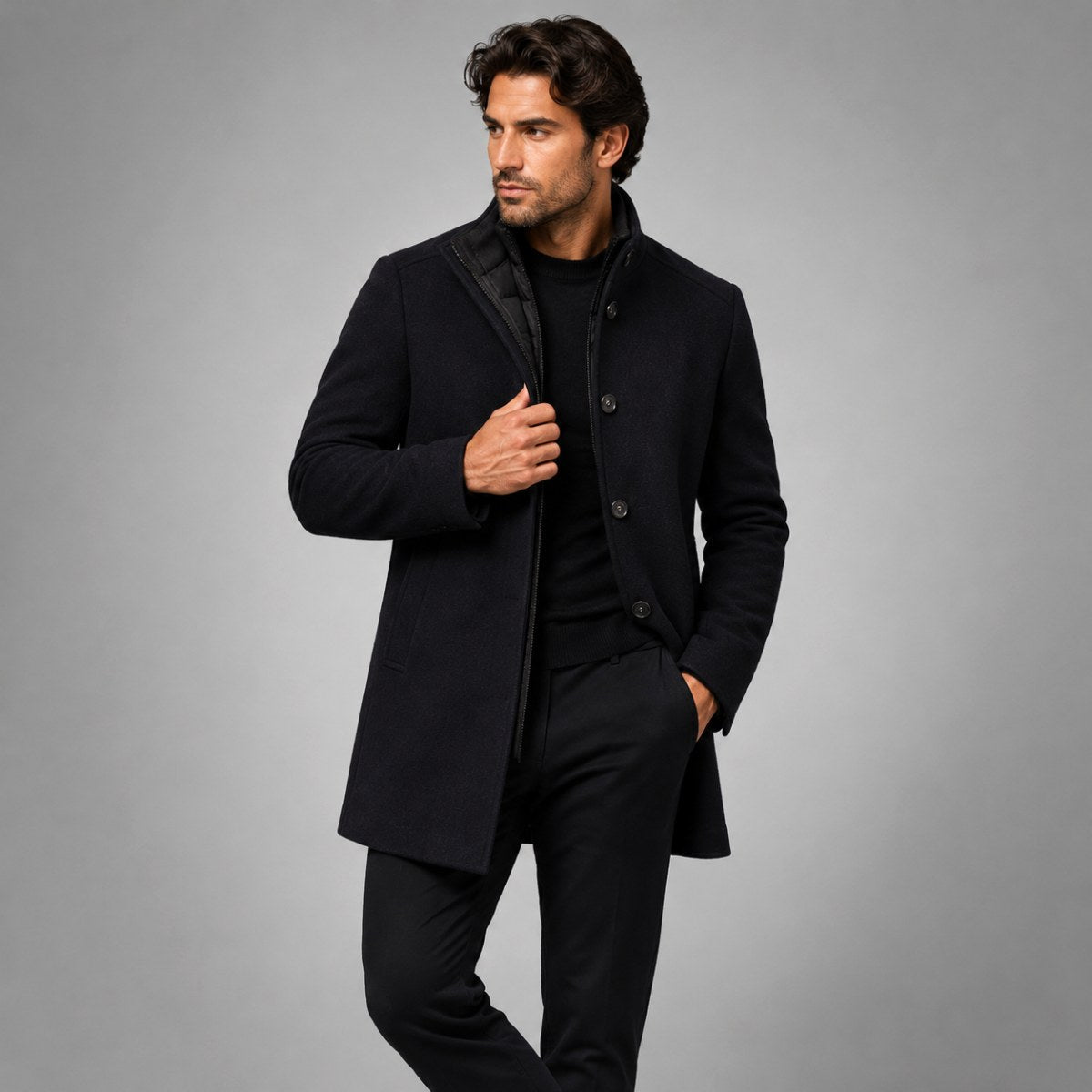 Jordan | Men's Wool Overcoat, Classic Wool Coat | Dressific