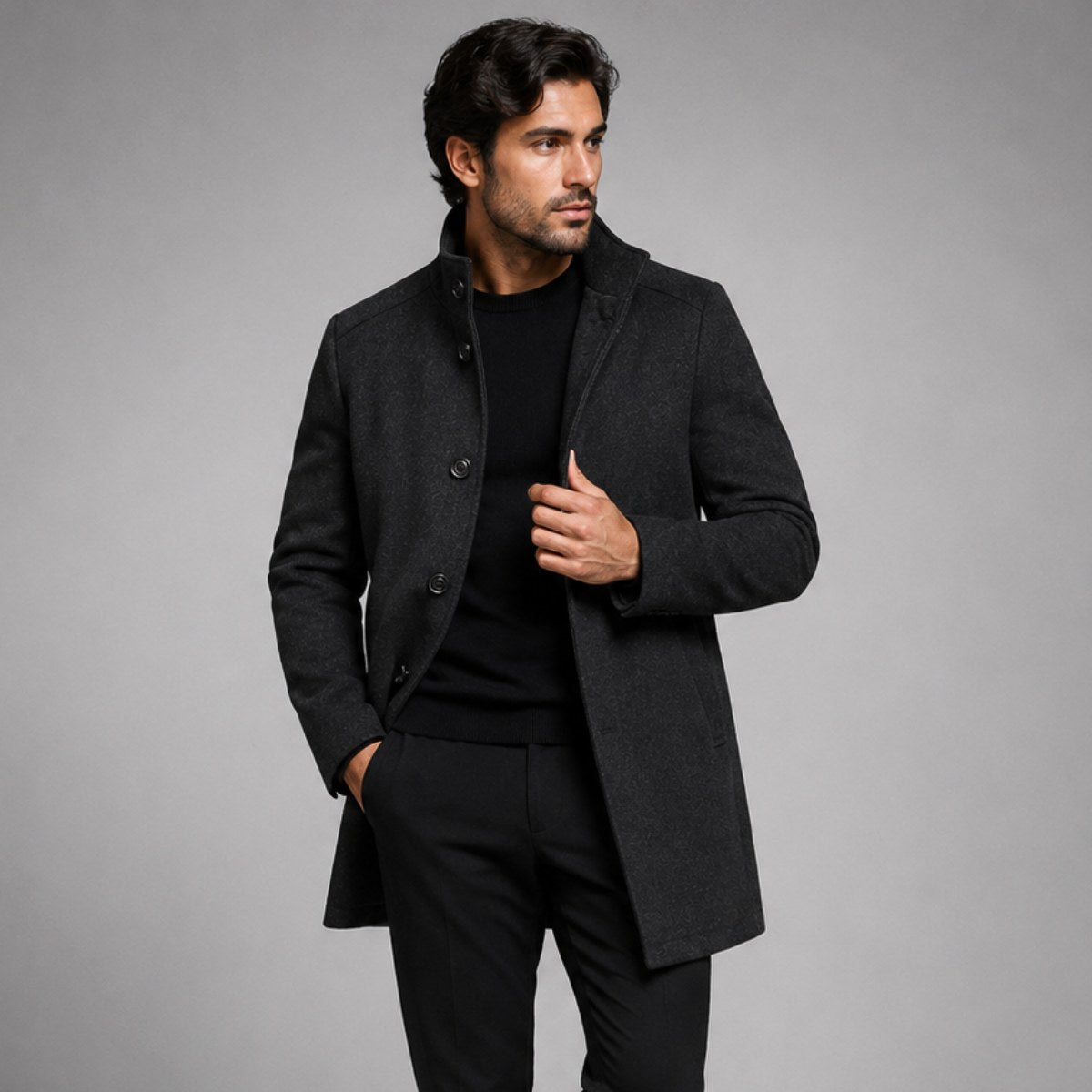 Jordan | Men's Wool Overcoat, Classic Wool Coat | Dressific