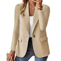 Josephine | Women's Long Sleeve Blazer, Notched Lapel Blazer Suit | My Sweet Wardrobe | Beige