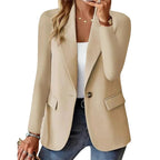 Josephine | Women's Long Sleeve Blazer, Notched Lapel Blazer Suit | My Sweet Wardrobe | Beige