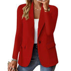 Josephine | Women's Long Sleeve Blazer, Notched Lapel Blazer Suit | My Sweet Wardrobe | Red