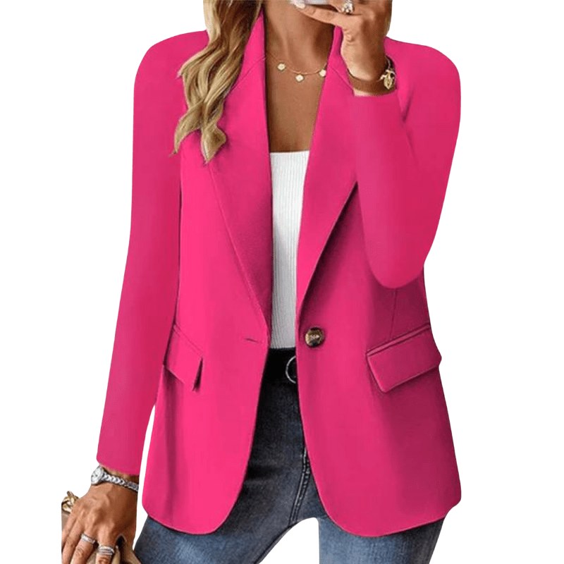 Josephine | Women's Long Sleeve Blazer, Notched Lapel Blazer Suit | My Sweet Wardrobe | Pink