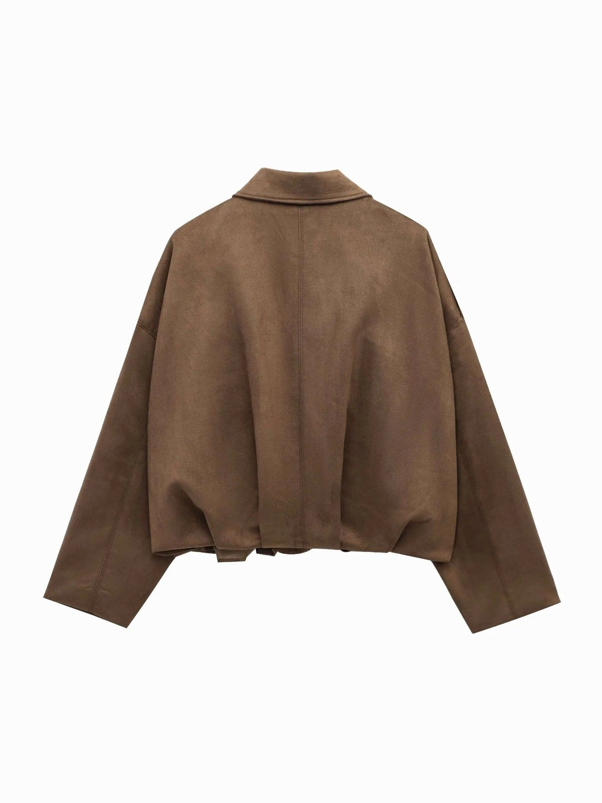 Josette | Women's Faux Suede Collared Bomber Jacket, Structured Collar Jacket | My Sweet Wardrobe