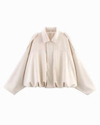 Josette | Women's Faux Suede Collared Bomber Jacket, Structured Collar Jacket | My Sweet Wardrobe