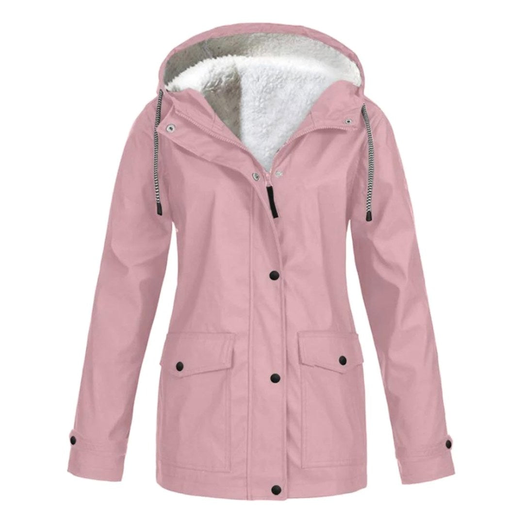 Judith | Women's Windproof Hooded Rain Jacket, Lightweight Autumn Coat | My Sweet Wardrobe | Pink