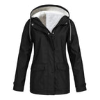 Judith | Women's Windproof Hooded Rain Jacket, Lightweight Autumn Coat | My Sweet Wardrobe | Grey