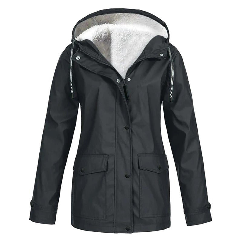 Judith | Women's Windproof Hooded Rain Jacket, Lightweight Autumn Coat | My Sweet Wardrobe | White