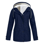 Judith | Women's Windproof Hooded Rain Jacket, Lightweight Autumn Coat | My Sweet Wardrobe | Red