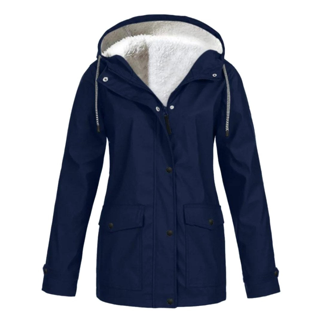 Judith | Women's Windproof Hooded Rain Jacket, Lightweight Autumn Coat | My Sweet Wardrobe | Red