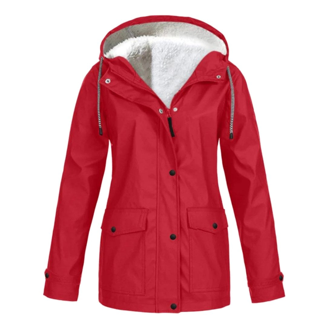 Judith | Women's Windproof Hooded Rain Jacket, Lightweight Autumn Coat | My Sweet Wardrobe | Light Grey