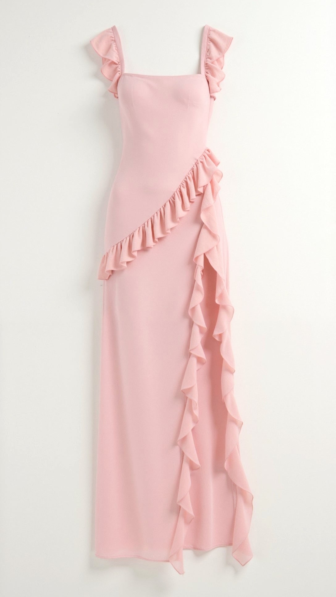 Julia | Women's Ruffled Maxi Dress, Front Slit Evening Dress | My Sweet Wardrobe