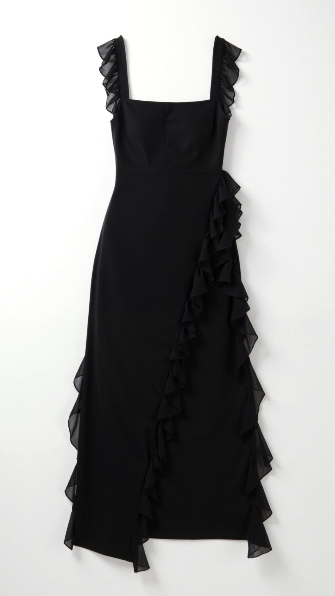 Julia | Women's Ruffled Maxi Dress, Front Slit Evening Dress | My Sweet Wardrobe