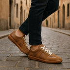 Julian | Men's Lace-Up Shoes with Non-Slip Sole, Classic Lace-Up Trainers | My Sweet Wardrobe | Brown