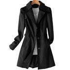 Juliette | Women's Classic Tailored Trench Coat, Lapel Collar Autumn Coat | Dressific