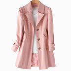 Juliette | Women's Classic Tailored Trench Coat, Lapel Collar Autumn Coat | Dressific