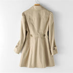 Juliette | Women's Classic Tailored Trench Coat, Lapel Collar Autumn Coat | Dressific