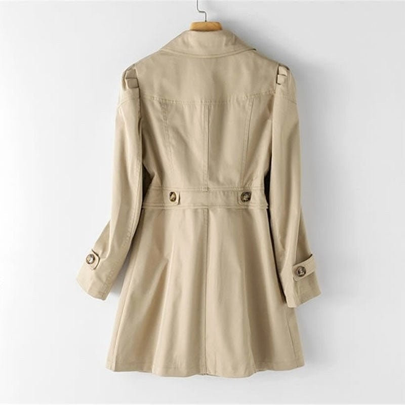 Juliette | Women's Classic Tailored Trench Coat, Lapel Collar Autumn Coat | Dressific