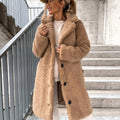 Juliette | Women's Oversized Teddy Long Coat, Soft Texture Autumn Coat | My Sweet Wardrobe | Beige