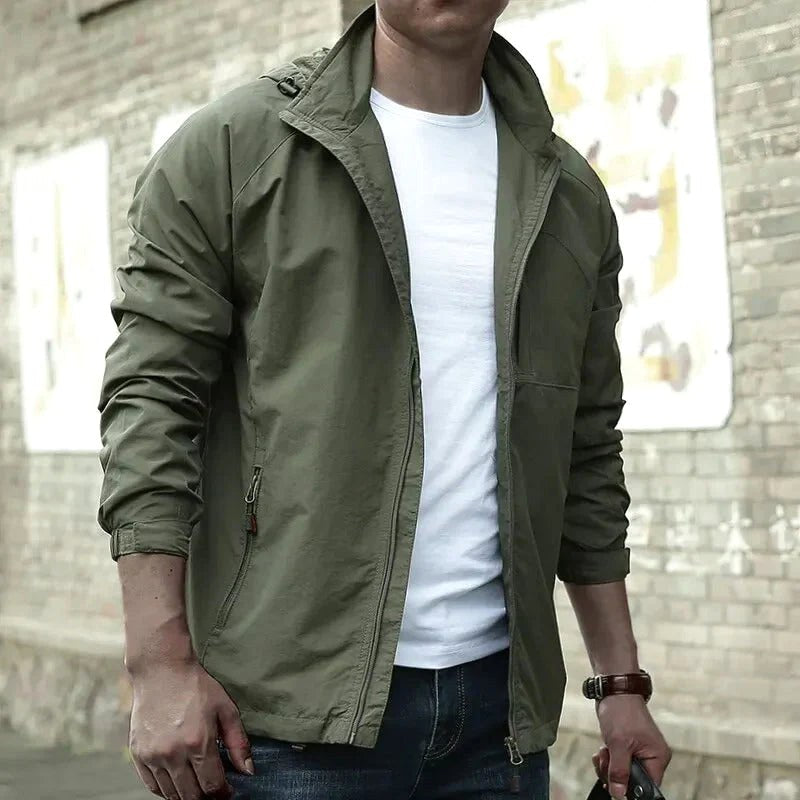 Jürgen | Men's Jacket, Lightweight and Versatile, Classic Transitional Jacket | My Sweet Wardrobe | Khaki