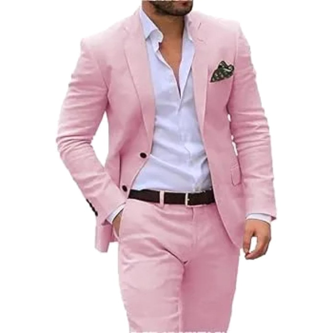 Karl | Men's Two-Piece Wedding Guest Suit, Classic Blazer and Trousers | My Sweet Wardrobe | White