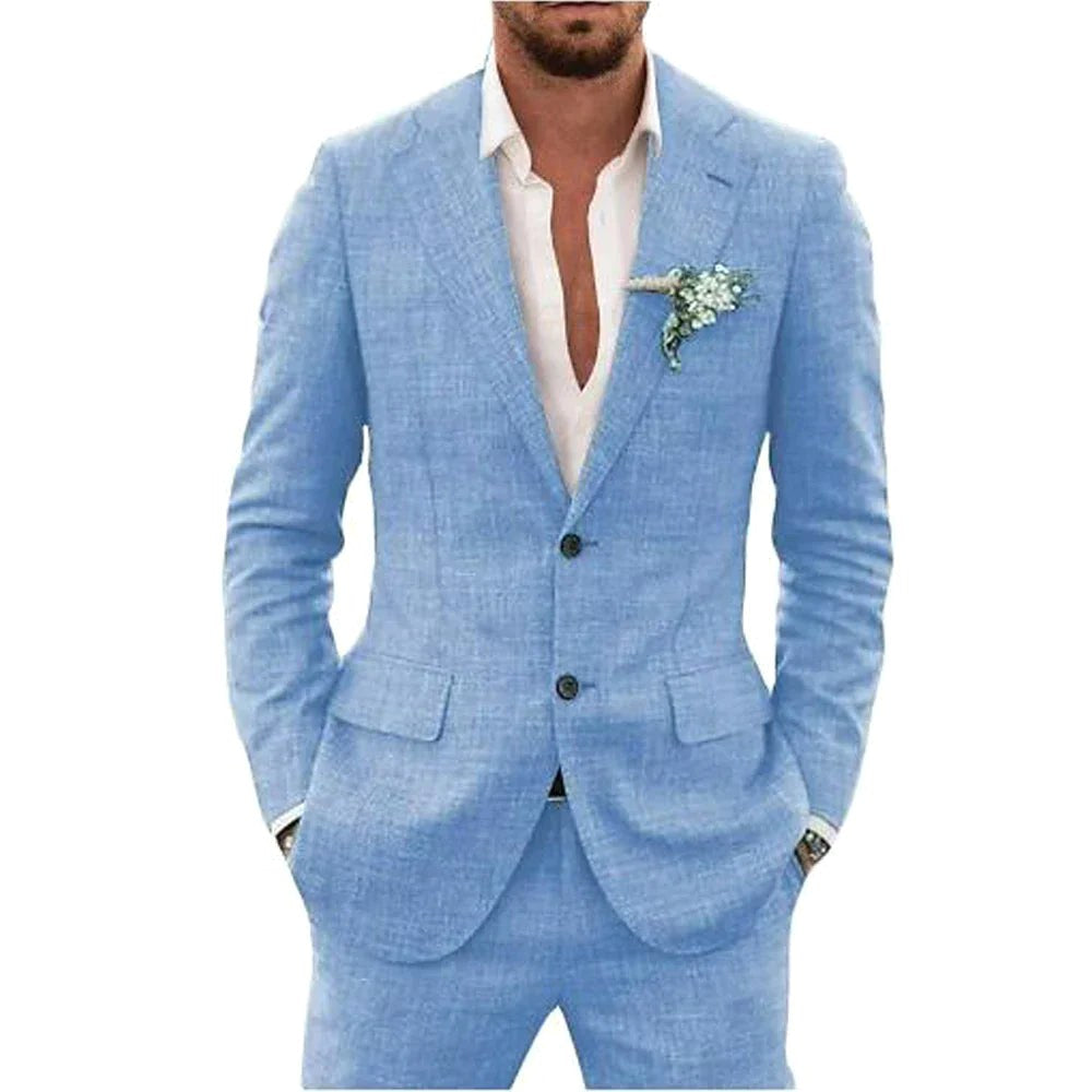 Karl | Men's Two-Piece Wedding Guest Suit, Classic Blazer and Trousers | My Sweet Wardrobe | Mint Green
