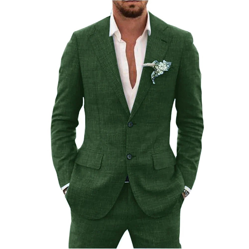 Karl | Men's Two-Piece Wedding Guest Suit, Classic Blazer and Trousers | My Sweet Wardrobe | Mint Green