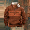 Kieran | Men's Fleece Quarter-Zip Western Pullover, Sherpa-Lined Jumper | My Sweet Wardrobe