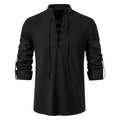 Conrad | Men's Linen Shirt with Neck-Tie Detail, Boho Linen Shirt | My Sweet Wardrobe