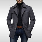 Kurt | Men's Wool Coat with Structured Cut, Elegant Wool Coat for Autumn | My Sweet Wardrobe | Grey