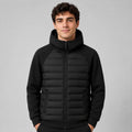 Kyle | Men's Hooded Down Jacket with Quilted Panels, Insulated Autumn Coat | My Sweet Wardrobe | Black