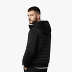 Kyle | Men's Hooded Down Jacket with Quilted Panels, Insulated Autumn Coat | My Sweet Wardrobe | Grey
