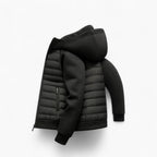 Kyle | Men's Hooded Down Jacket with Quilted Panels, Insulated Autumn Coat | My Sweet Wardrobe