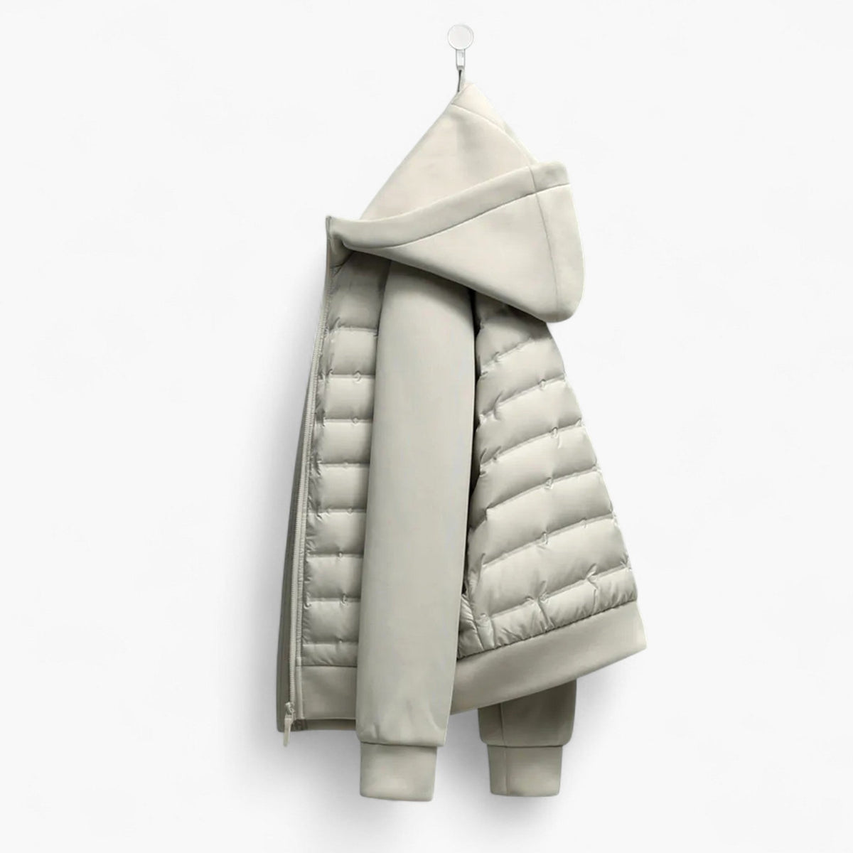 Kyle | Men's Hooded Down Jacket with Quilted Panels, Insulated Autumn Coat | My Sweet Wardrobe