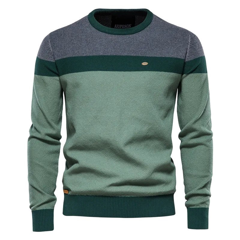 Lars | Men's Jumper with Classic Cut, Soft Cotton Jumper | My Sweet Wardrobe | Green