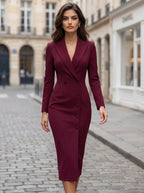 Laurine | Women's Tailored Midi Blazer Dress, Structured Midi Dress | My Sweet Wardrobe
