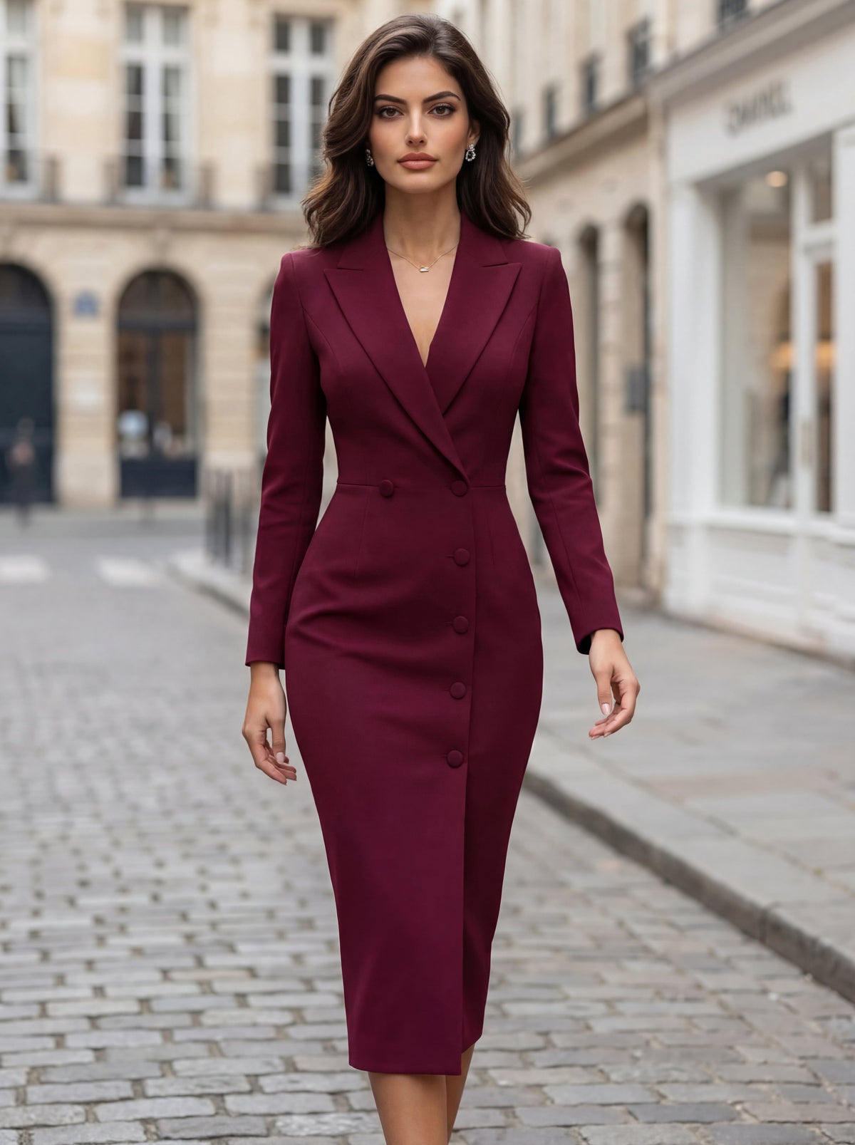 Laurine | Women's Tailored Midi Blazer Dress, Structured Midi Dress | My Sweet Wardrobe