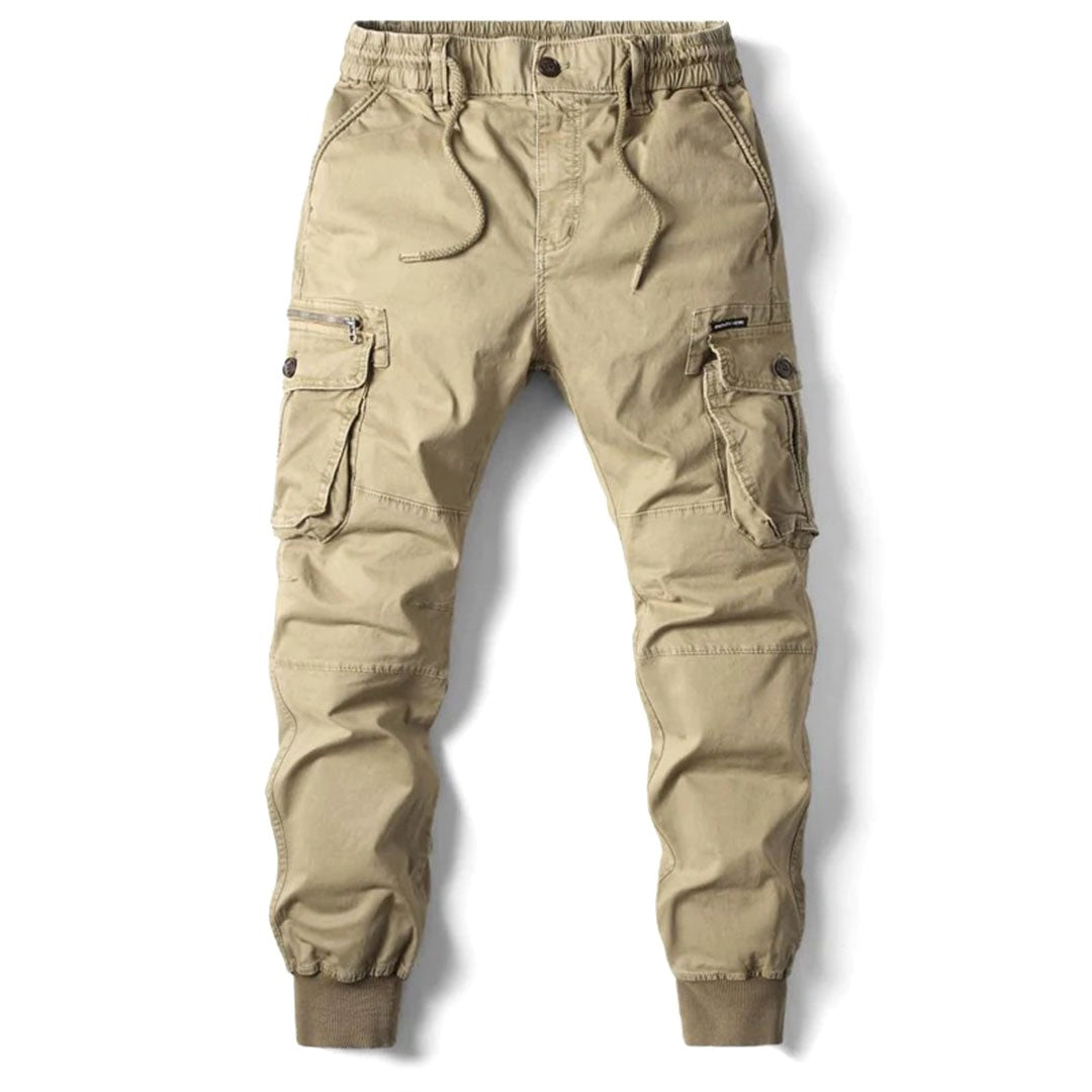 Leo | Men's Utility Cargo Trousers with Stretch Fit, Functional Pocket Trousers | My Sweet Wardrobe | Black