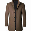 Leopold | Men's Wool Coat with Tailored Cut, Elegant Transitional Coat | My Sweet Wardrobe | Brown